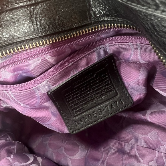 Coach Hamilton Burgundy Suede Leather Tote Bag Satchel Style 7474 Excellent - Picture 12 of 16